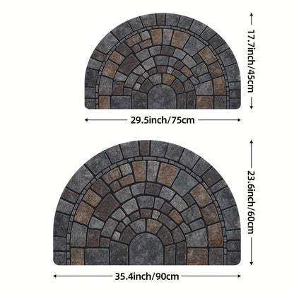 Half Circle Mosaic Door Mat