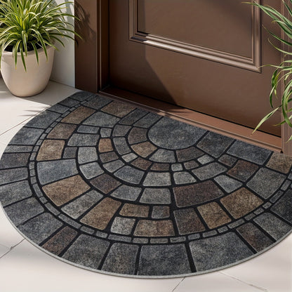 Half Circle Mosaic Door Mat