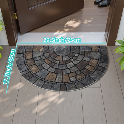 Half Circle Mosaic Door Mat