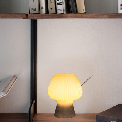 Ribbed Glass Mushroom Bedside Lamp